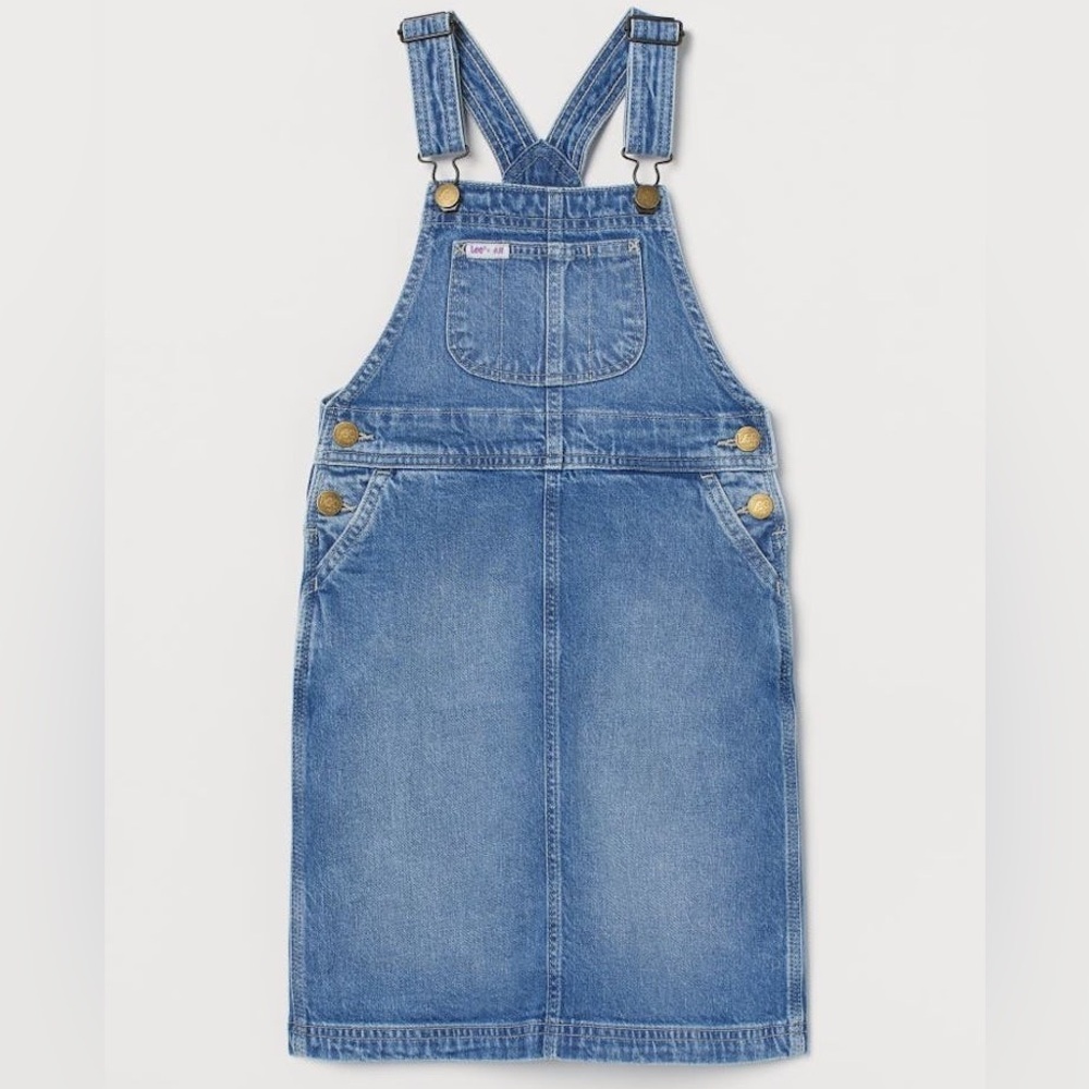 LEE X H&M Girls Denim Blue Overall Dress